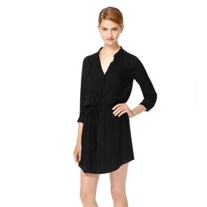 Babaton Aritzia Shirt Dress Black Size 2 Drawstring Waist Minimalist Style